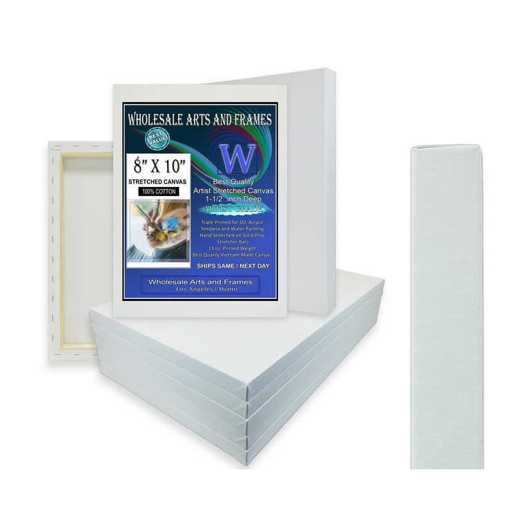 1-1/2 Gallery Depth Blank Stretched Canvas 8X10 20 PK 13oz Professional  Artist Quality, 100% Cotton, Art Supplies for Crafts, Gesso-Primed for Oil