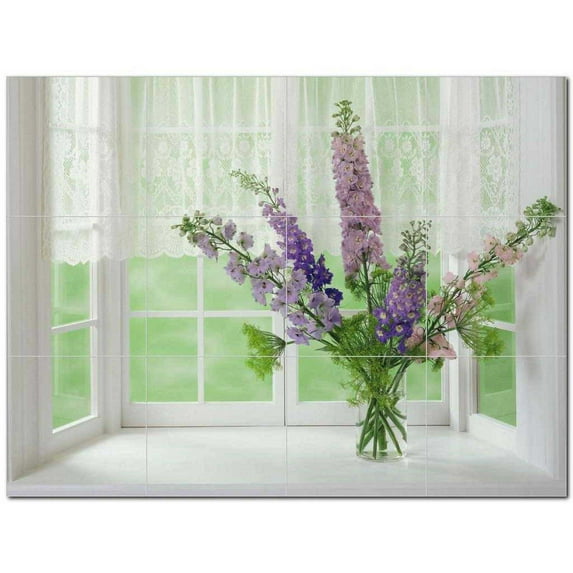 Flower Picture Ceramic Tile Mural Kitchen Backsplash Bathroom Shower 404995-S43