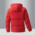 thumbnail image 3 of XUNKUSGA Puffer Jacket Men Solid Color Thicken Padded Winter Coats for Men Warm Casual Waterproof Hooded Puffer Coat Lightweight Windproof Down Coat with Adjustable Hem and Pocket S-4XL Red, 3 of 7