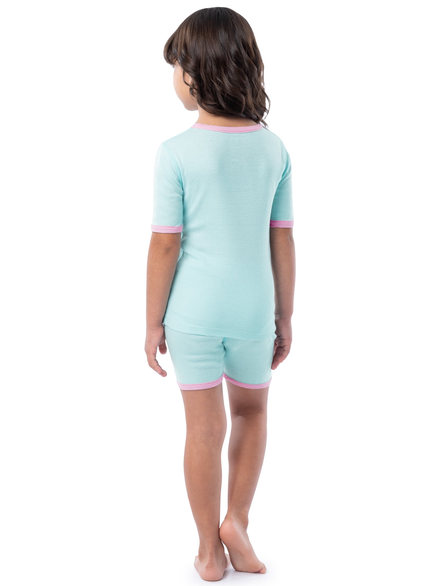 Fruit of the Loom Girl's Snug Fit 100% Cotton Pajama Sets, 4-Piece, Sizes 4-12