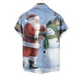 thumbnail image 2 of Mens Christmas Shirt Novelty Santa Claus Printed Blouse Funny Xmas Shirts Funny Christmas Santa Tops Button Down Lapel Short Sleeve Shirt Xmas Hawaiian Shirts Casual Loose Pullover, 2 of 4