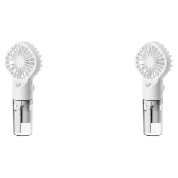 Ventilador portátil Cateissary ABS PP 4 engranajes ajustables carga USB interfaz tipo C humidificador Blanco 2Conjunto