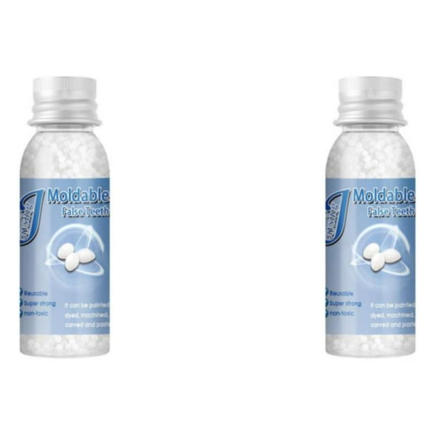 Vogacara Kit de reparación temporal de dientes, huecos de adhesivos para dentaduras para huecos grandes rotos, 10ml 2piezas 10 ml