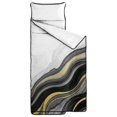 thumbnail image 2 of Black and Gold Marble Pattern Teens Toddler Nap Mat with Pillow, Sleeping Mat Bag for Preschool Daycare 60"x20", 2 of 6