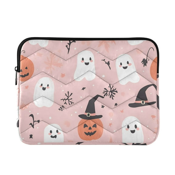 FORMRS 13-13.3 inch Laptop Sleeve Case Soft Carrying Quilted Computer Bag Cover, Pink Halloween Ghosts