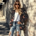 thumbnail image 4 of Garronmavis Womens Cardigan Sweater with Pockets Lightweight Long Sleeve Cardigan Soft Drape Open Front Fall Dusters Plus Size Cover Up Jacket Butterfly Moon Flowers, 4 of 6