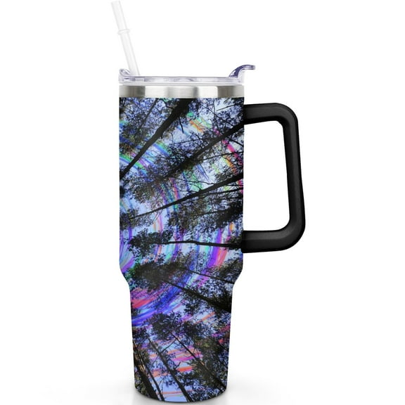 Boho Gifts for Boho Style Lovers - 40oz Double Insulated Tumbler With Handle, Bohemian Travel Coffee Cup & Spill Proof Straw
