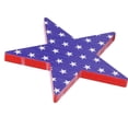 thumbnail image 1 of 4th Of July Decorations, Wooden Star Patriotic Style  For Ornaments, 1 of 8