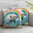 thumbnail image 3 of Flowers Ocean Wave Art Pattern Throw Pillow, , Multicolor, 3 of 5