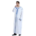 thumbnail image 6 of Men's Casual Hooded Long Sleeved Robe With Embroidered Medium Satin, 6 of 8