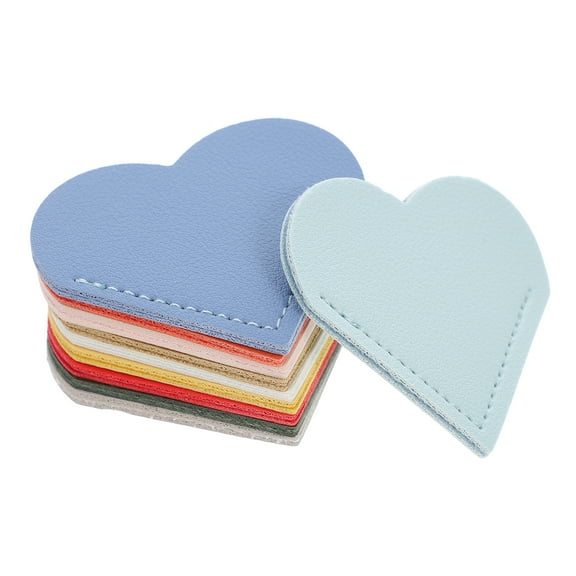 Worgeous 10pcs Heart-Shaped Leather Bookmarks Cute Corner Bookmark Book Accessories Page Markers for Reading Lovers Students Teachers