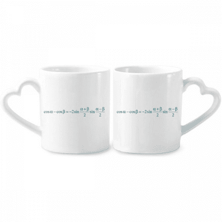 

Mathematical Formula Expressing Cosine Computation Couple Porcelain Mug Set Cerac Lover Cup Heart Handle