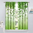 thumbnail image 3 of St.Patrick''s Day Kitchen Curtains,Green Shamrock Leaves Theme Rod Sleeves Window Drapes 2 Panel Set for Bedroom Bathroom Living Room Decor W42xL54in, 3 of 6