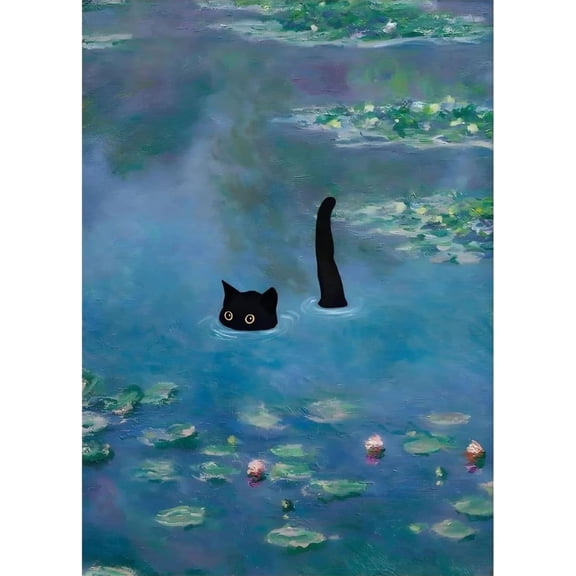 DIY 5D Diamond Painting Kit (For Adults) Diamond Painting "Diving Cat" - Full Diamond Crystal Rhinestone Embroidery Craft Kit, Can Be Used as Gift, Wall Decoration