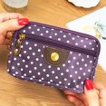 thumbnail image 2 of keusn multi slots four zipper women wallet canvas big capacity lanyard coin purse change bag purple, 2 of 4