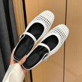 thumbnail image 3 of Women's Woven Mesh Mary Jane Mules Flats Closed Square Toe Slip-On, 3 of 6