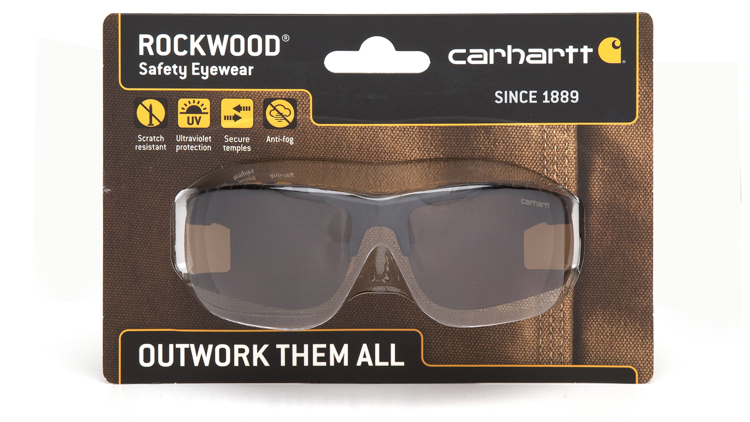 Pyramex Carhartt Rockwood Black Frame Safety Glasses with Bronze Anti-Fog Lenses — Residential Use, Standard Application