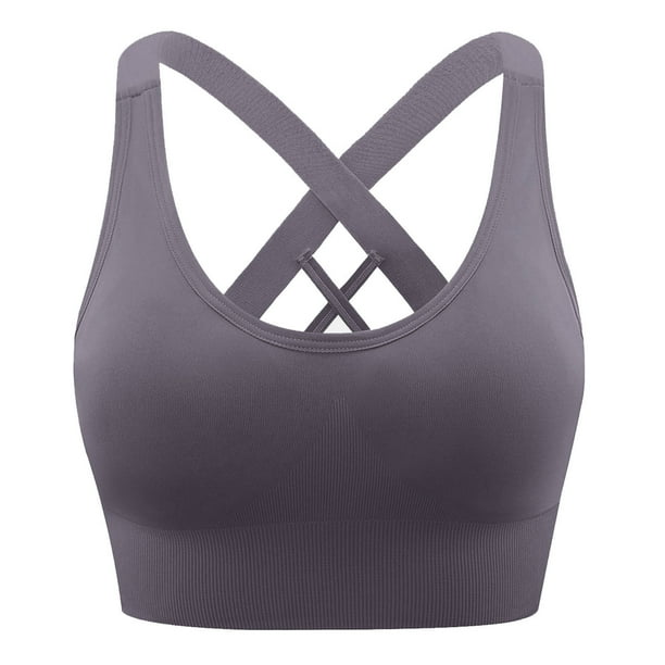 Karight High Impact Sports Bras for Women Plus Size Criss-Cross Full Coverage Bra Breathable Wireless Wide Band Workout Top