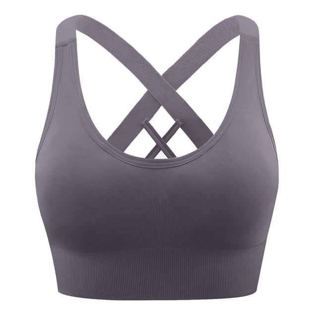 Karight High Impact Sports Bras for Women Plus Size Criss-Cross Full Coverage Bra Breathable Wireless Wide Band Workout Top