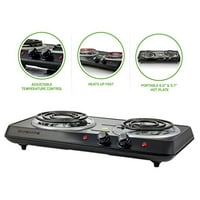 Ovens Ranges Product Image Ovente Countertop Electric Double Burner With Adjule Temperature Control 6 0 5 7 Inch Metal