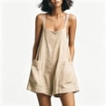 thumbnail image 2 of DailyTrove Women's Linen-Blend Romper Shorts, Sleeveless Casual Playsuit, 2 of 3