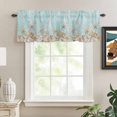 thumbnail image 3 of Kitchen Valances for Window, Summer Beach Sea Star Shell Light Filtering Rod Pocket Valance Curtain, Green Farm Woodcut &nbsp;Short Curtains Window Topper for Bedroom Bathroom Living Room 54x18in, 3 of 9