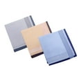 thumbnail image 5 of Cotton Men Handkerchiefs Grandfathers 16inch Gentlemen Pocket Square Hankies Style B 3Pcs, 5 of 8
