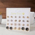 thumbnail image 4 of Xihbxyly Juego de Pendientes de Perlas, Pendientes de Cristal, Joyería de Estilo Europeo, Accesorios de Moda para Mujer, Regalo de Boda, Paquete Variado de 12 Pares., 4 of 7