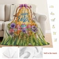 thumbnail image 5 of Beige Happy Easter Blanket Soft Cozy Warm Throw Blanket for Couch, Plush Fuzzy Flannel Fleece Blankets for Sofa, Spring Easter Eggs Floral Rustic Bed Blankets Lightweight Gifts for Women, 50"x80", 5 of 9
