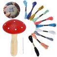 thumbnail image 2 of Darning Supplies Kit Cute Wood Darning Mushroom Darning Needle Sewing Thread, 2 of 10