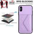 thumbnail image 5 of for iPhone XS Max Wallet Case with Card Holder, Elegant Durable PU Leather Protective Magnetic Closure Flip Phone Cover Kickstand RFID Blocking for Women Girls for iPhone XS Max, Purple, 5 of 9