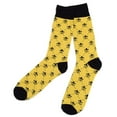 thumbnail image 2 of Men's Fleur de Lis Diamond Dotted Line Premium Cotton Dress Casual Crew Socks-Mardi Gras Theme, 2 of 3