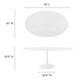 thumbnail image 6 of Modway Lippa 47" x 78" Oval Modern Wood Dining Table in White, 6 of 7