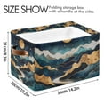 thumbnail image 4 of Yayeee 2 Pack Canvas Storage Basket with Handles for Shelves Fabric Bins Closet Organizer, Green Mountains, 4 of 8