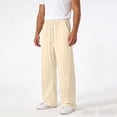 thumbnail image 2 of USNSM (M-5XL) Big and Tall Mens Casual Sweatpants Drawstring Elastic Waist Workout Pants Straight Leg Outdoor Sports Trousers with Pockets Yellow XL, 2 of 6