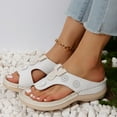 thumbnail image 6 of Fesfesfes Flip Flop Women's Flip Toe Casual Outerwear Sloping Heel Flat Bottomed Beach Sandals And Slippers 6(37), 6 of 8