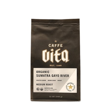 Organic Sumatra Gayo River - Roasted by Caffe Vita - Whole Bean Coffee - 12 Ounce Bag