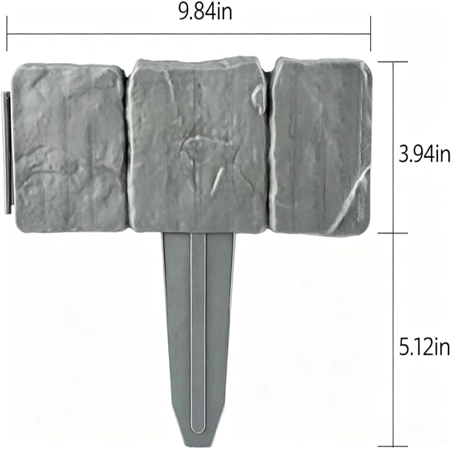 2026 New Plastic Garden Retaining Fence, Stone-Look Lawn Edging Border, No Dig Interlocking Lawn Stakes for Flower Bed, Decorative Outdoor Garden Border Fence for Patio Yard (Gray, 20 Pcs)