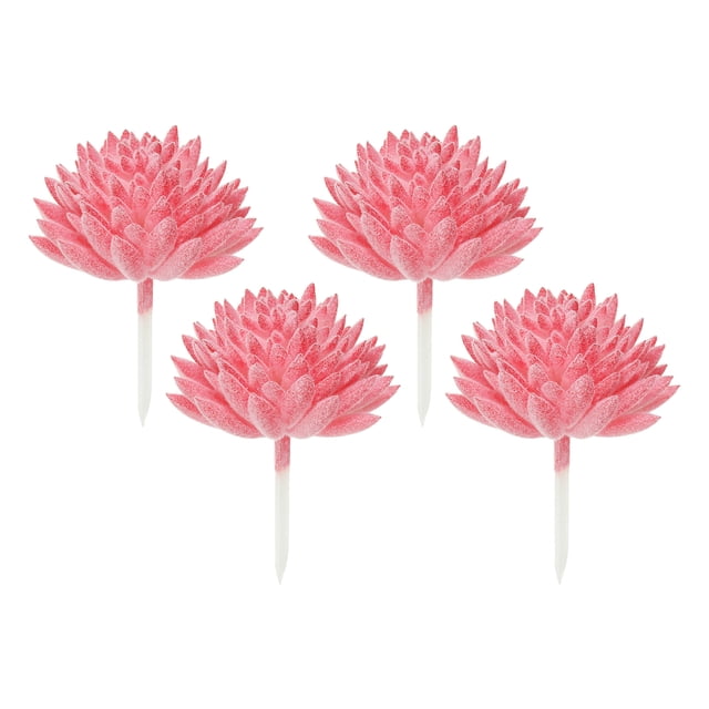 Unique Bargains Pics Succulents Artificiels Non en Pot Petites Fausses Plantes Succulentes Rouges 4 Pack
