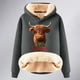 thumbnail image 4 of WILLBEST Sudadera Deportiva para Mujer con Capucha y Estampado Navideño de Vaca X-Grande, 4 of 4