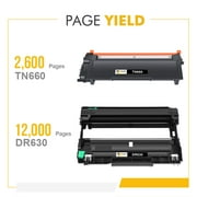 Toner Bank TN660 Toner Cartridge and DR630 Drum Unit Set Compatible for Brother TN-660 DR-630 HL-L2300D HL-L2320D MFC-L2740DW HL-L2380DW (1x TN-660 Toner + 1x DR-630 Drum Unit, Black)