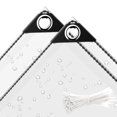 thumbnail image 1 of Lona impermeable transparente de PVC de 8 x 13 pies, lona de 11,8 mil con ojales y bridas para cables, cubierta resistente al desgarro para plantas de camping, invernadero, automóviles, patio y pabell, 1 of 5