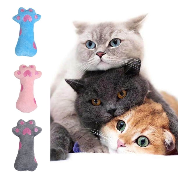 Juguete de peluche para gato Xeyise con sonido incorporado, papel con forma de pata adorable, algodón PP, completamente relleno, alivia el aburrimiento, comodidad emocional, resistente a las