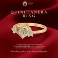 thumbnail image 5 of 14K Yellow Solid Gold 15 Years Quinceanera Birthday Cubic Zirconia CZ Heart Ring - size 4.5, 5 of 8
