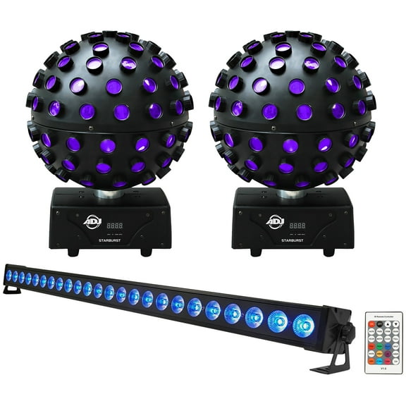 (2) American DJ ADJ Starburst LED Shooting Beam Lights Rechargeable Light Bar