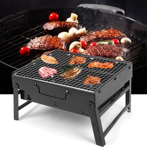 VIFERR Portable en acier inoxydable pliable Barbecue Grill BBQ Charcoal Grill pour le Camping Outdoor Home