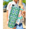 thumbnail image 2 of 40 Oz Tumbler With Handle 40oz Peacock Tumbler With Lid Straw Double Insulated Travel Coffee Mug Peacock cup Gifts For Women, 2 of 6