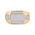 thumbnail image 2 of FB Jewels 10kt Yellow Gold Mens Round Diamond Rectangle Cluster Ring 1/4 Cttw, 2 of 4