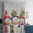 thumbnail image 5 of Christmas Semi Sheer Curtains Drapes for Living Room, Bedroom, French Doors Window 54 Inches Long, Xmas Berry Winer Snowflake Snowman Grey Rod Pocket Chiffon Curtain Drapery Voile Draperies Panel, 5 of 6