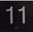 thumbnail image 2 of 11TH Floor Elevator Jamb Plate Sign with Braille and Raised Number-Elevator Floor Number Sign(Black), 2 of 4